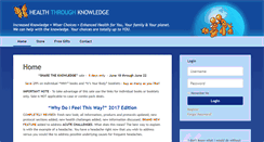 Desktop Screenshot of healththroughknowledge.com